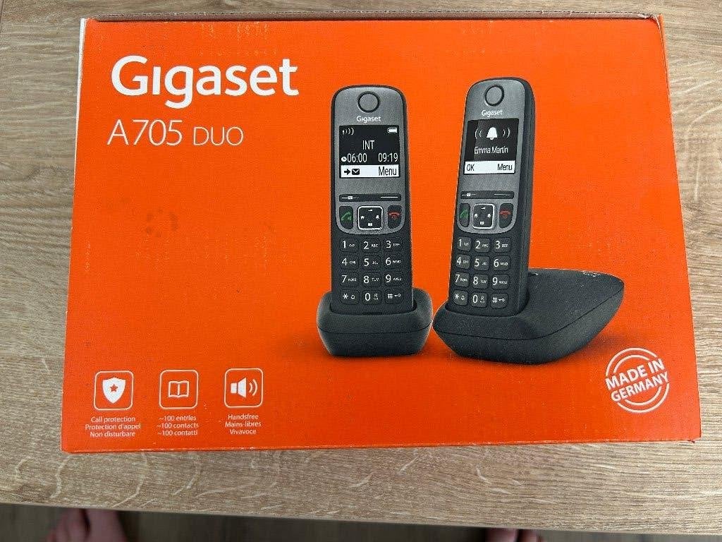 Gigaset A705 DUO draadloze telefoonset, Telecommunicatie, Vaste telefoons | Handsets en Draadloos, Ophalen of Verzenden, Zo goed als nieuw