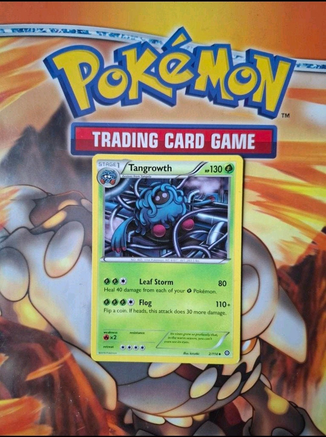 Tangrowth 2/114 XY Steam Siege pokemon kaart, Ophalen of Verzenden, Gebruikt, Losse kaart