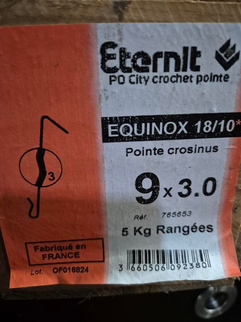 Eternit EQUINOX  haken voor dakleien of leien, Ophalen, Nieuw, Minder dan 50 mm, Spijkers