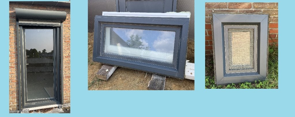 Kozijnen, Doe-het-zelf en Verbouw, Kozijnen en Schuifpuien, Kunststof, Gebruikt, Raamkozijn, Inclusief glas