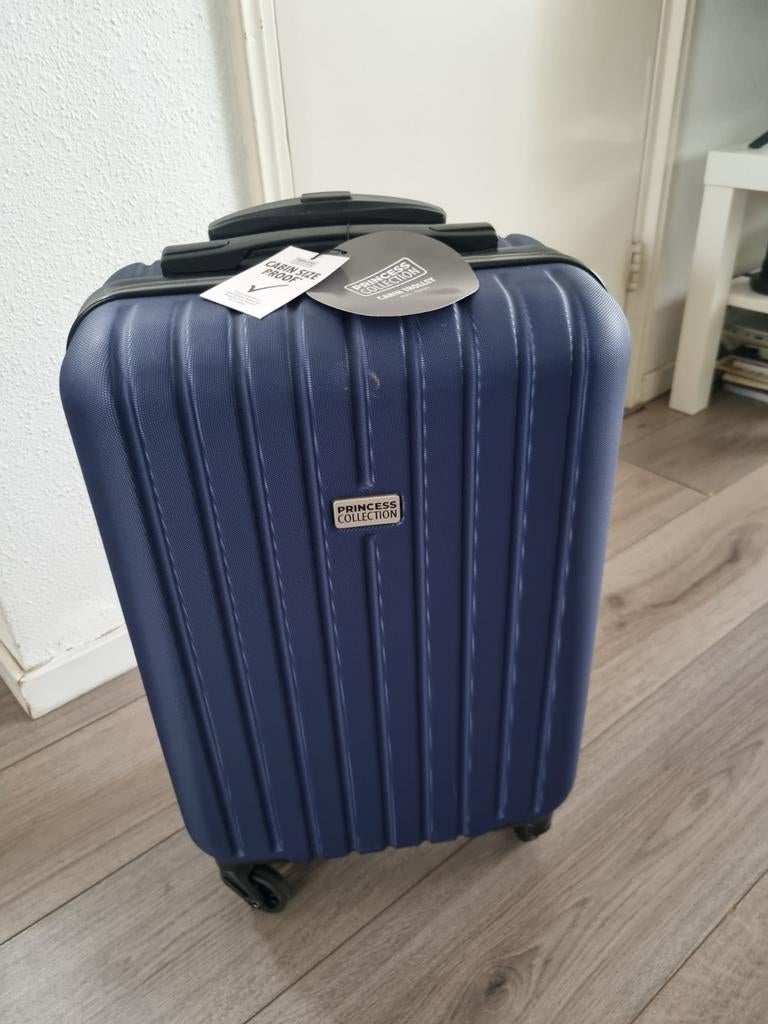 Princess Collection ABS Handbagage Trolley - Navy, Ophalen, Wieltjes, 20 tot 30 cm, Blauw