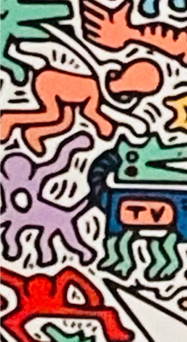Keith Haring : litho op groot formaat, Ophalen of Verzenden