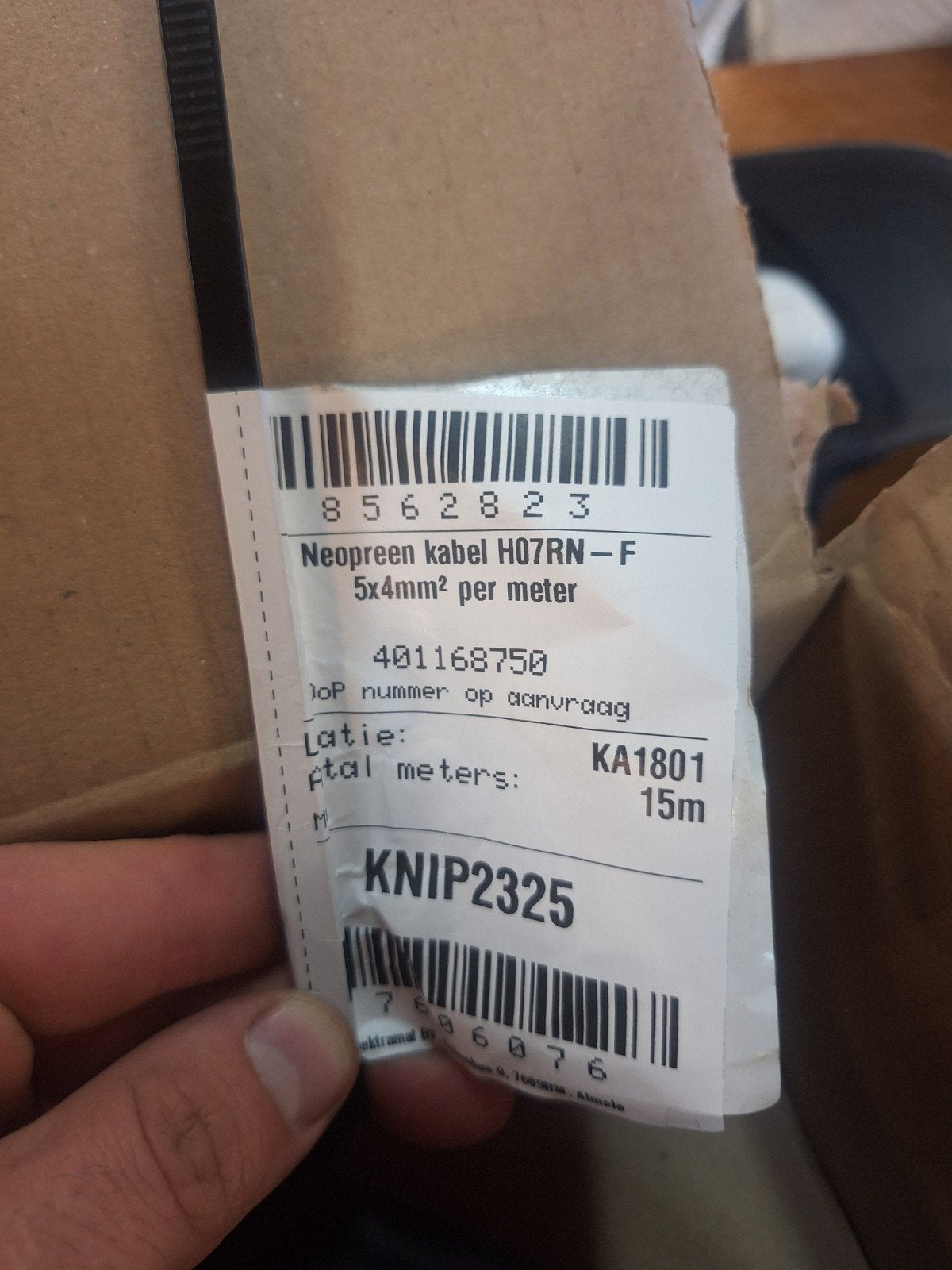 Neopreen kabel H07RN-F 5x4mm2 - 15 meter, nieuw in doos, Doe-het-zelf en Verbouw, Elektra en Kabels, Verzenden