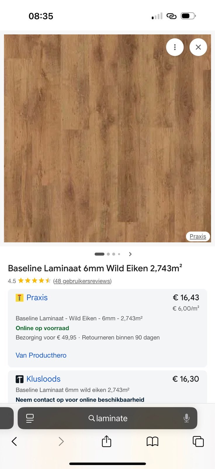 Laminat 50m2, 50 tot 150 cm, Ophalen of Verzenden, Zo goed als nieuw, 10 m² of meer