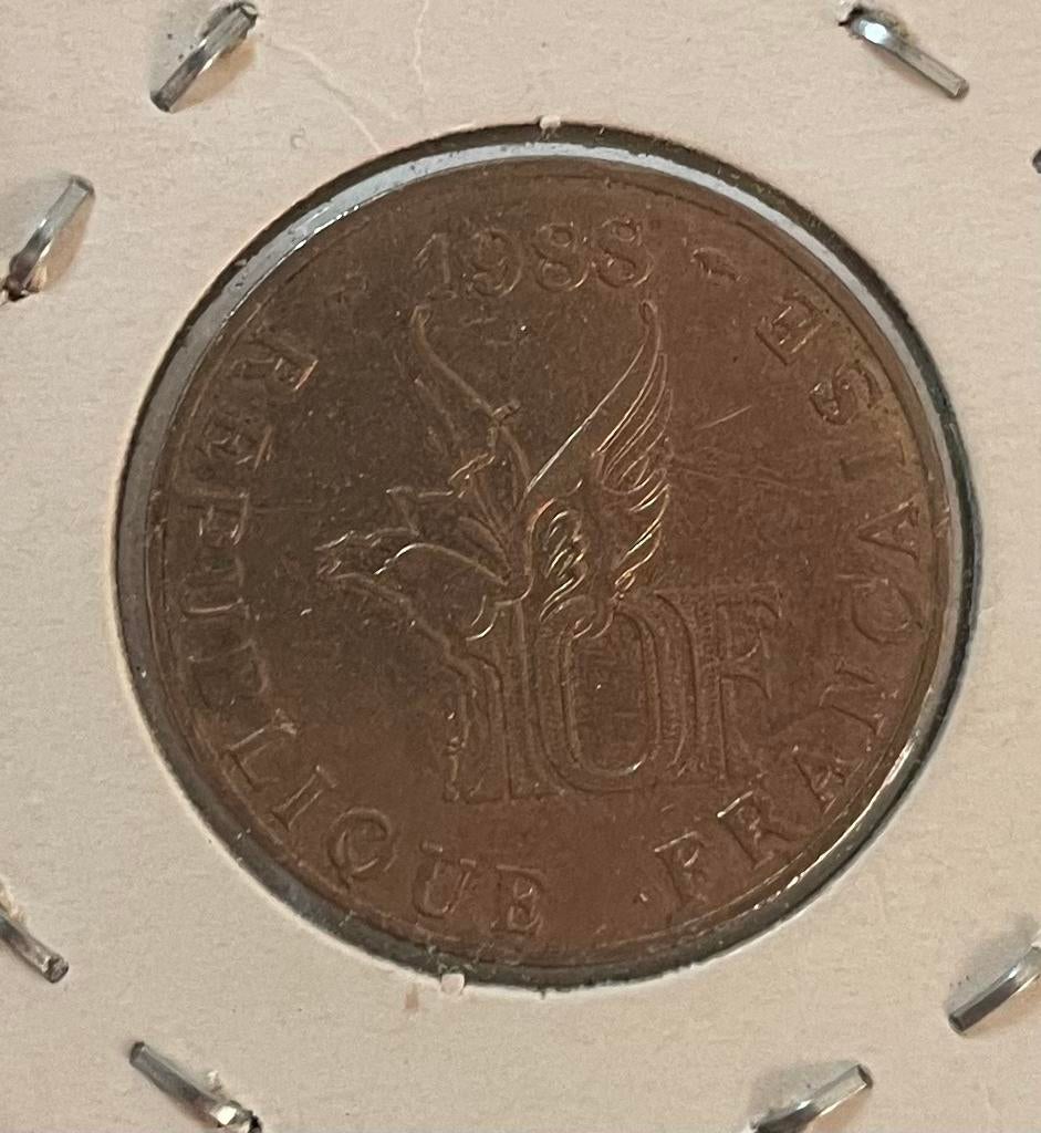 10 franc Frankrijk 1988 Roland Garros, Ophalen of Verzenden, Frankrijk