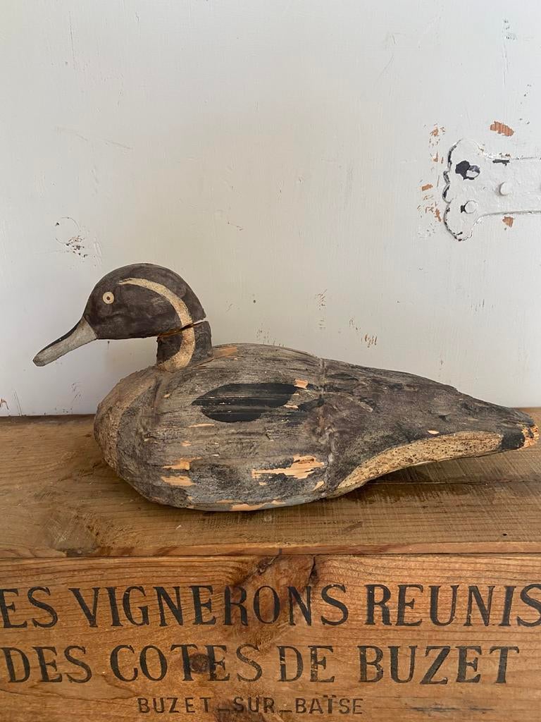 Antieke lokeend mooie patina, Antiek en Kunst, Curiosa en Brocante, Ophalen of Verzenden