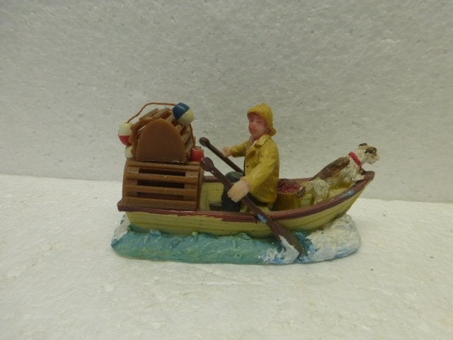 lemax lobsterman at sea kerstdorp poppetje figurine bootje, Ophalen of Verzenden, Zo goed als nieuw