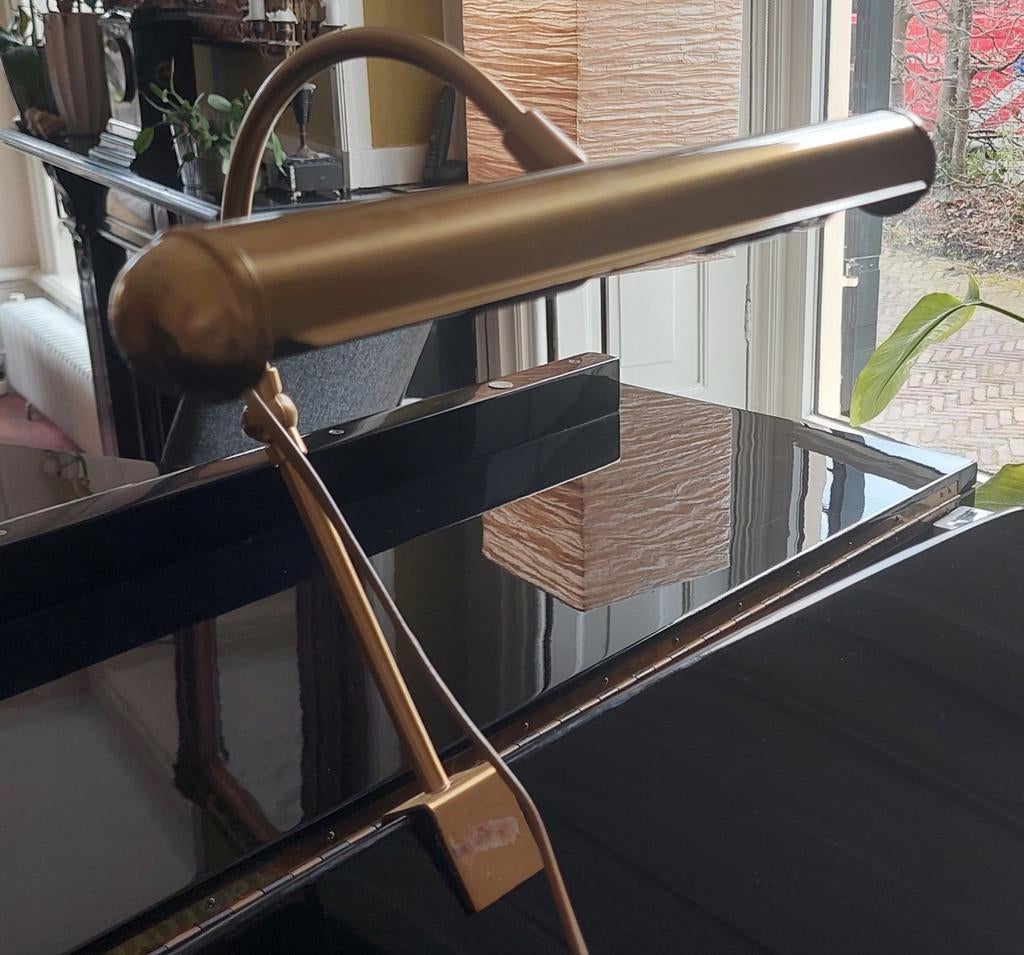 Vintage messing pianolamp met klembevestiging, Ophalen of Verzenden