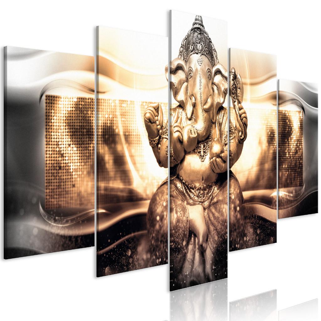 1009 Ganesha Hinduism 5 Luik Schilderij 200x100cm XXL Nieuw, Ophalen of Verzenden