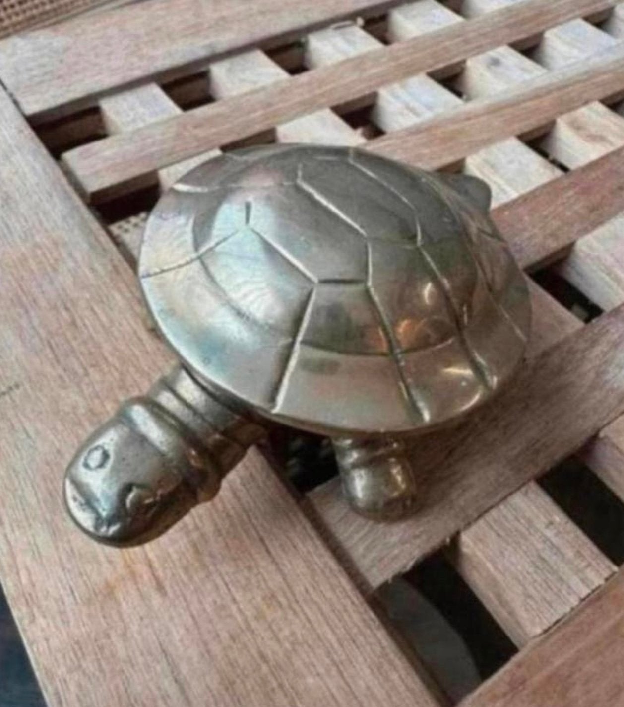 Messing schildpad opbergbakje met scharnierend deksel, Ophalen of Verzenden