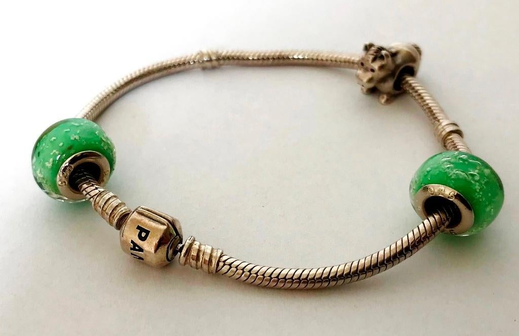 925 Zilveren Pandora armband met bolsluitin Origineel, Ophalen, Zo goed als nieuw, Zilver, Zilver