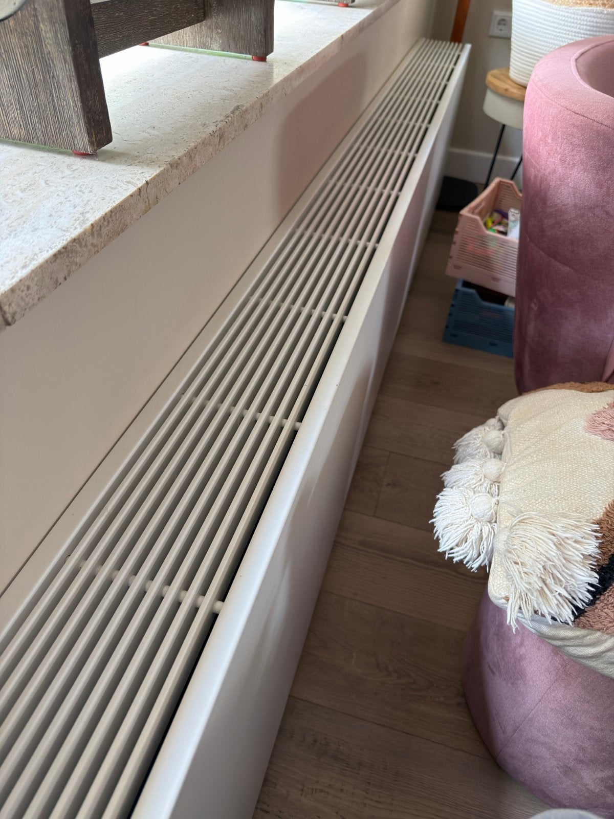 Jaga Strada convector units en houten rooster convectorput, Doe-het-zelf en Verbouw, Verwarming en Radiatoren, Ophalen, Gebruikt