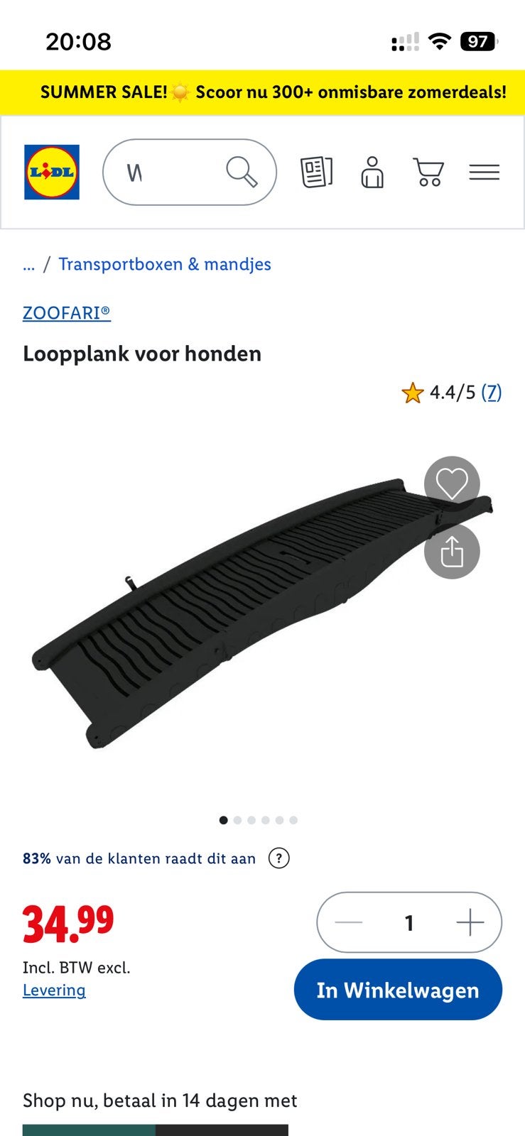 Zoofari loopbrug hond, Ophalen of Verzenden, Nieuw