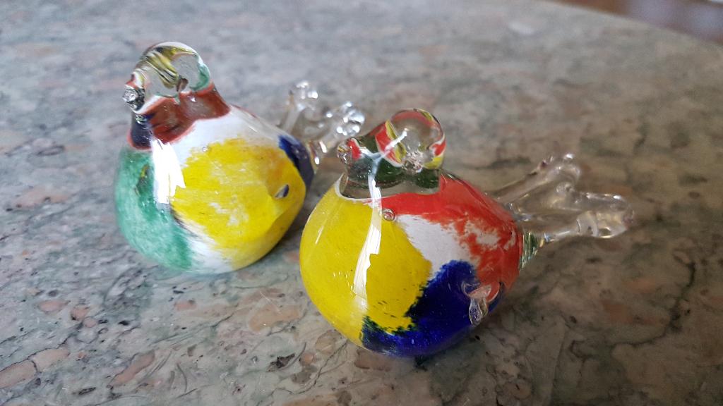 Glazen duifjes multicolor set van 2, Verzamelen, Ophalen of Verzenden, Zo goed als nieuw, Overige typen