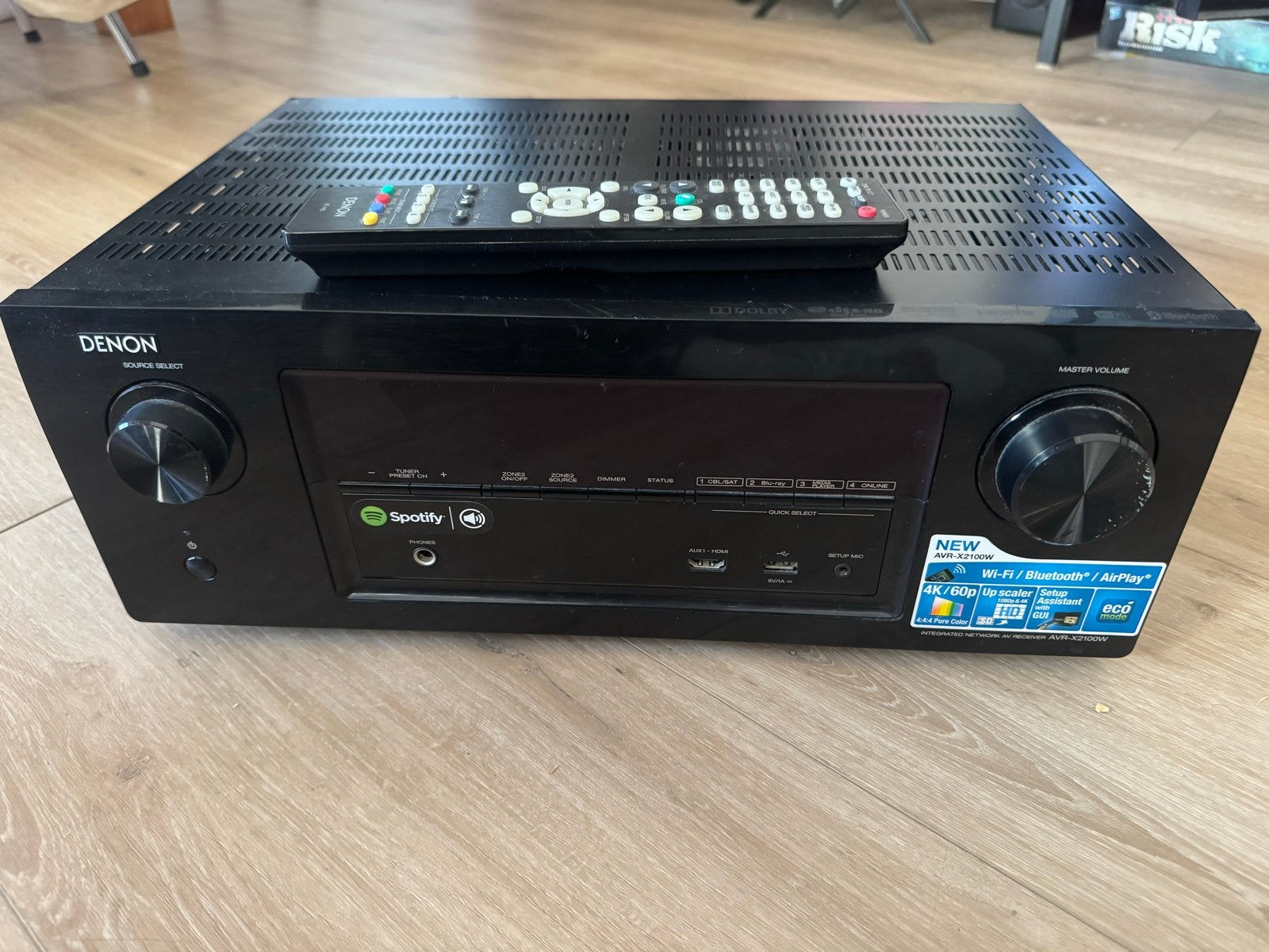 Denon AVR-X2100W 7.2 AV Receiver + afstandsbediening, Gebruikt, Denon, Ophalen of Verzenden, 120 watt of meer