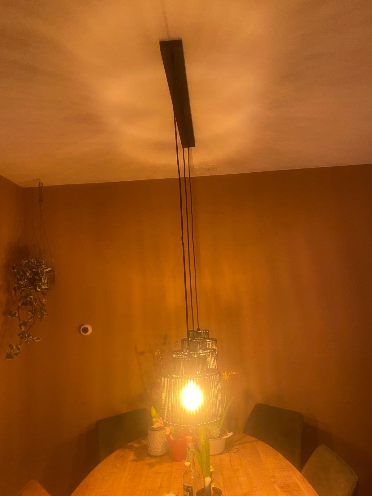 Zwarte Woonkamer/ Eetkamer Lamp, Ophalen, Zo goed als nieuw, Metaal, E27 (groot)