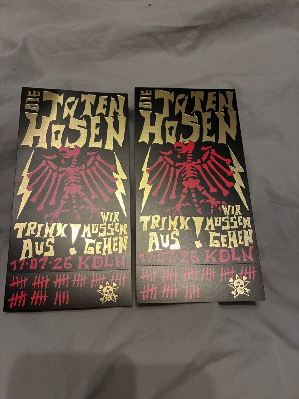 Die toten hosen staanplaatsen 17-7 koln kaarten, Twee personen
