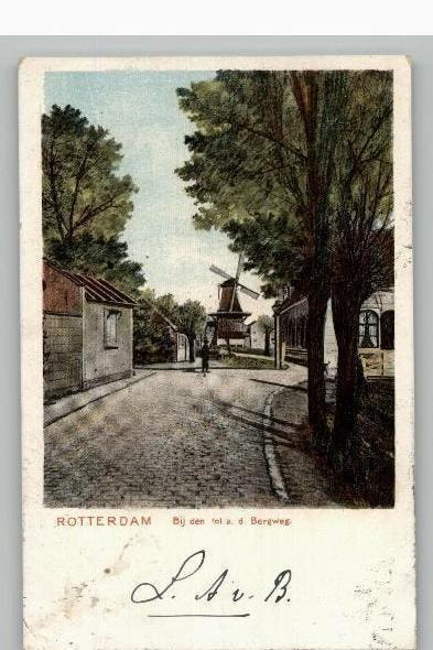 Rotterdam Bij den Tol a.d. Bergweg met Molen st 1904, Verzenden, Voor 1920, Gelopen, Zuid-Holland
