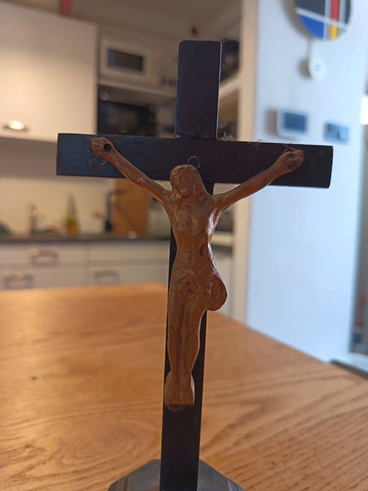 Vintage Kruisbeeld met Corpus - Religieuze Decoratie, Ophalen of Verzenden
