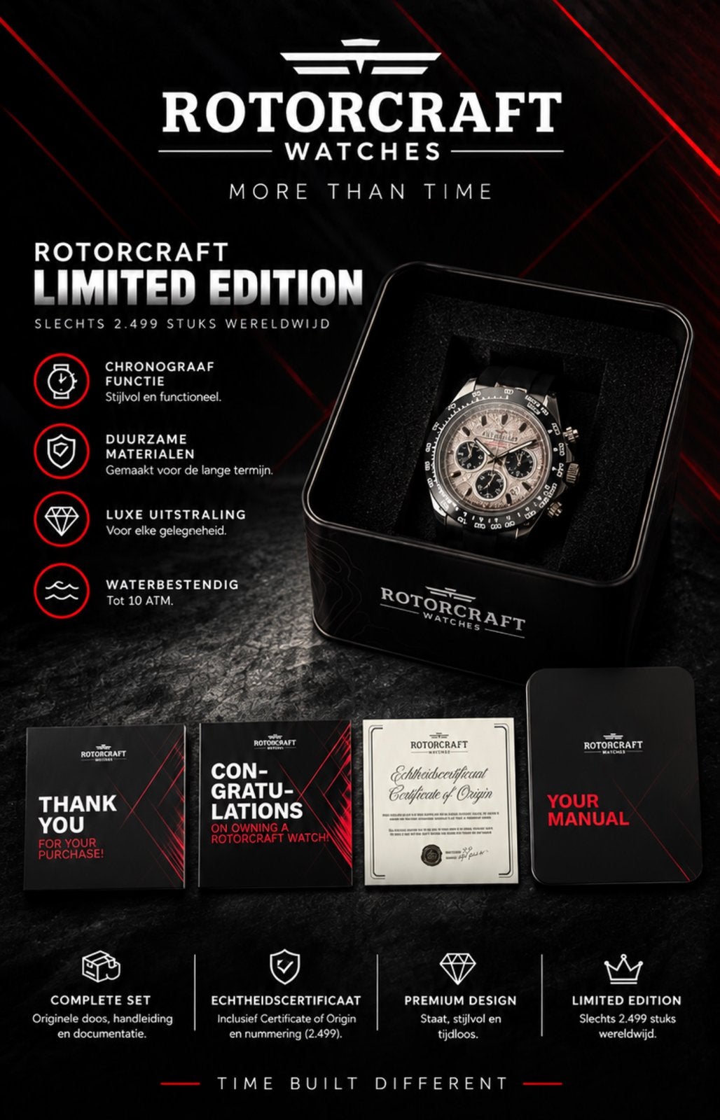 - Limited Edition herenhorloge van Rotorcraft (Cargo RC2707), Overige merken, Staal, Polshorloge, Nieuw