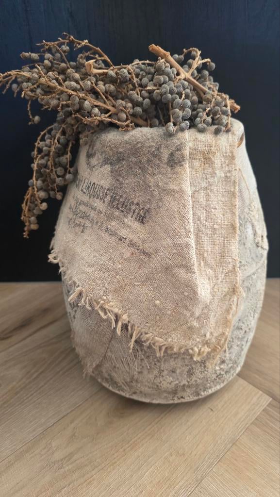 Decoratieve pot met jute en Still Collection label, Ophalen of Verzenden, Zo goed als nieuw, Overige kleuren, Overige materialen