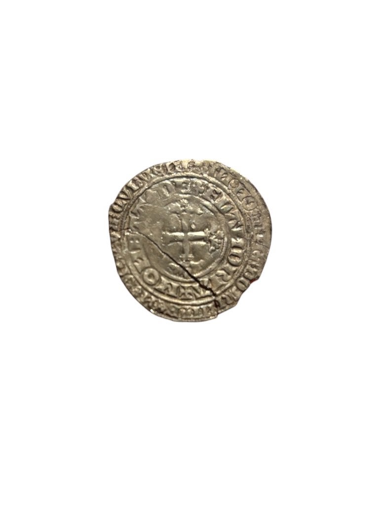 Middeleeuwse munt- Lodewijk van male, Ophalen of Verzenden, België, Losse munt, Zilver