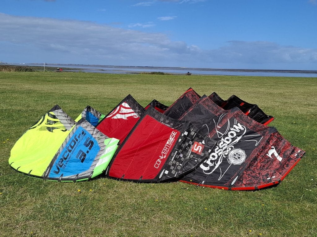 Cabrinha kite set – 3 kites + bar – 3.5 / 5 / 7 m², Ophalen, Gebruikt, Geen board, Kite