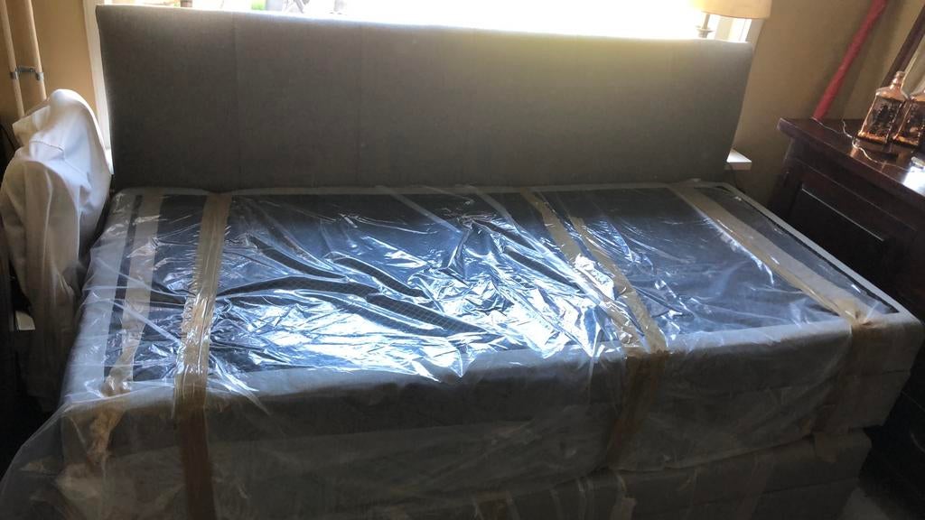 Boxspring 2m bij 2m, Ophalen, Tweepersoons, Zo goed als nieuw, Overige maten