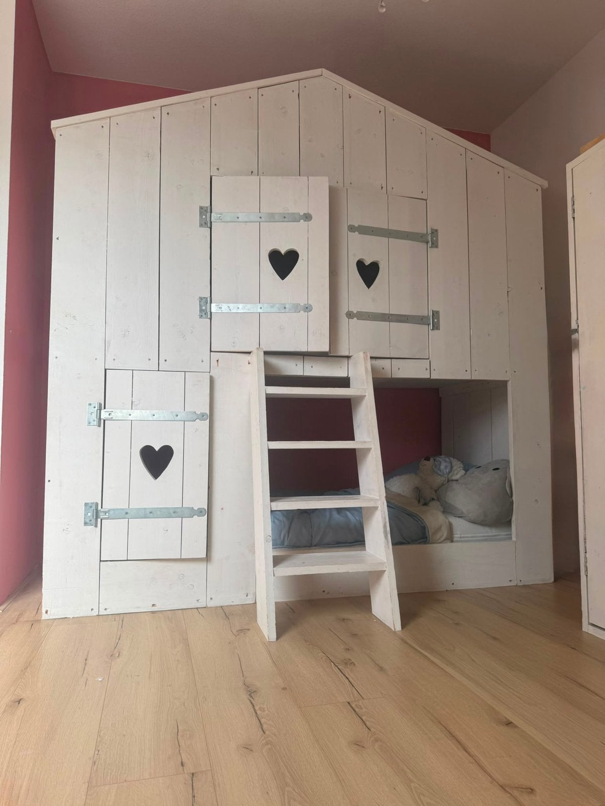 Huisjesbed met kledingkast - 2 slaapplaatsen, Huis en Inrichting, Ophalen, Gebruikt, 90 cm, 210 cm