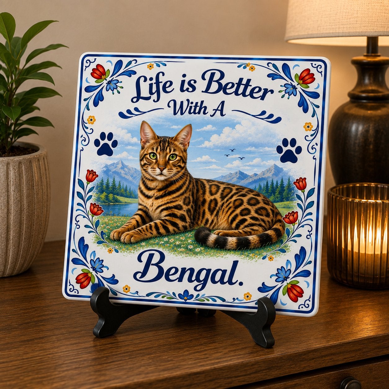 Life is Better with a Bengal - Bengaal tegel, Ophalen of Verzenden, Nieuw
