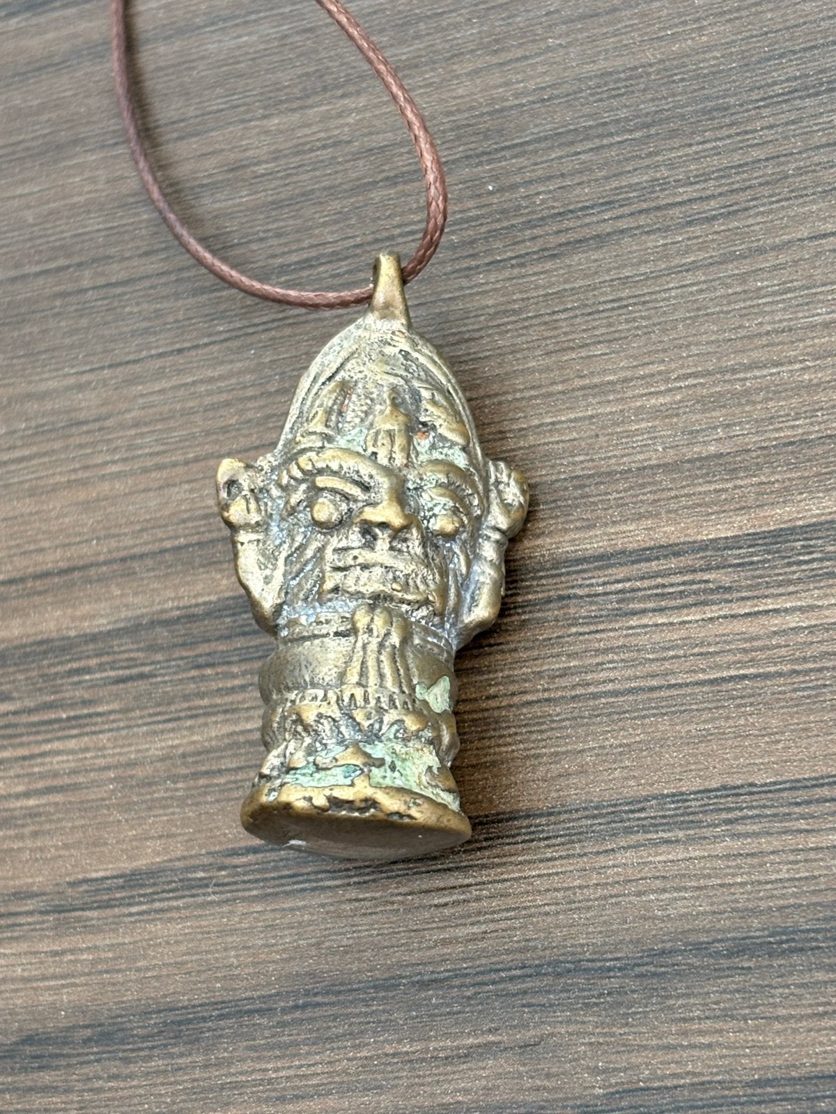 Thaise amulet kettinhanger Ganesha en Hermit Por Kae, Ophalen of Verzenden, Gebruikt, Zilver, Overige materialen