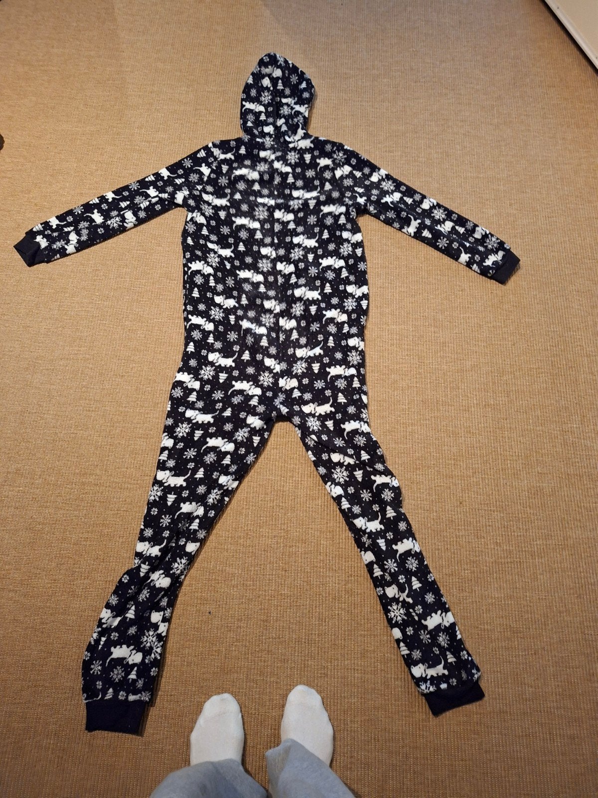 Warme Onesie met Kerstpatroon - Maat 158-164, Ophalen of Verzenden, Zo goed als nieuw, Maat 158