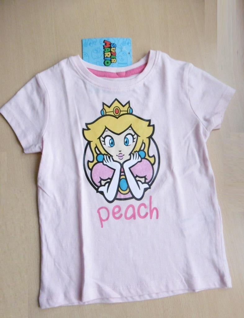 Prinses Peach SUPER MARIO Tshirt maat 92 >>NIEUW<<, Meisje, Nieuw, Ophalen of Verzenden, Shirt of Longsleeve