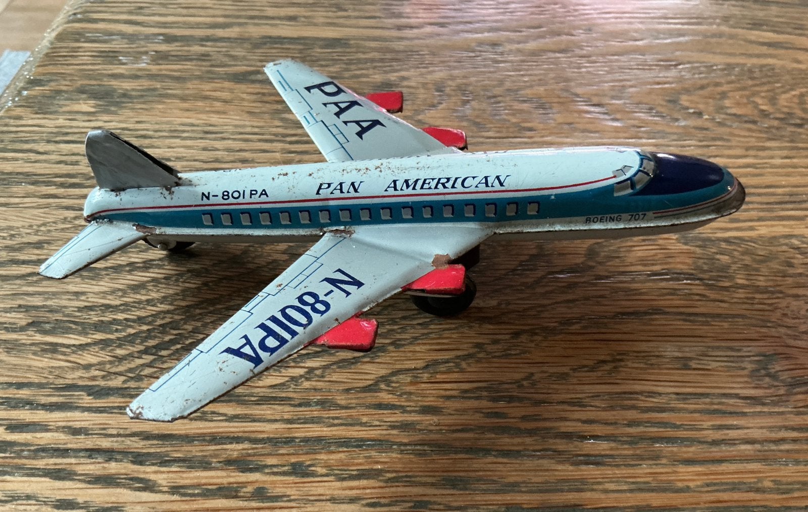 Oud Nostalgisch Blikken Vliegtuig Pan America 18 cm, Ophalen of Verzenden, Gebruikt, Overige
