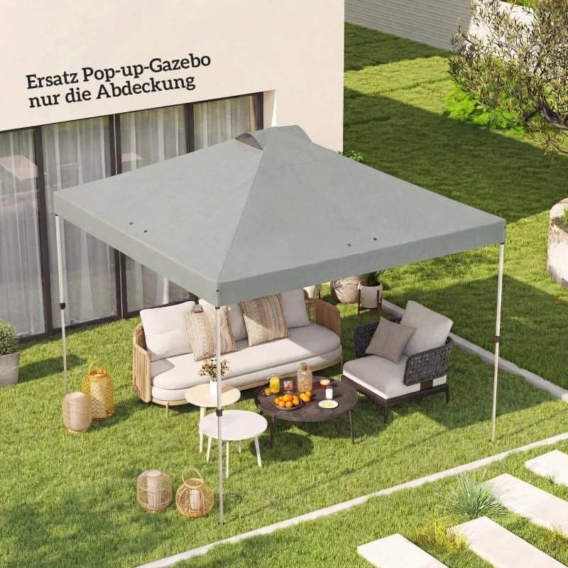 Vervangend dak voor paviljoen partytent 3x3m - Grijs, UV50+, Minder dan 4 meter, Nieuw, Paviljoen, 2 meter of meer