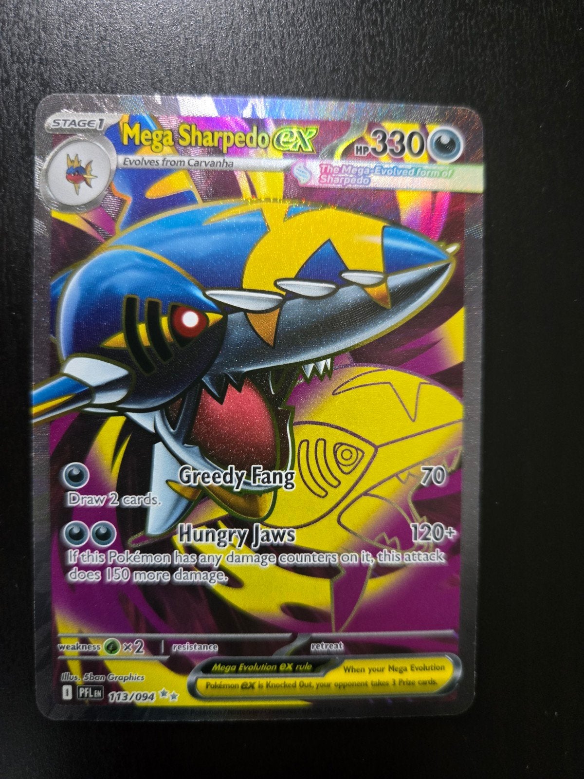 Pokémon Kaart: Mega Sharpedo EX (Full Art), Verzenden, Zo goed als nieuw, Losse kaart