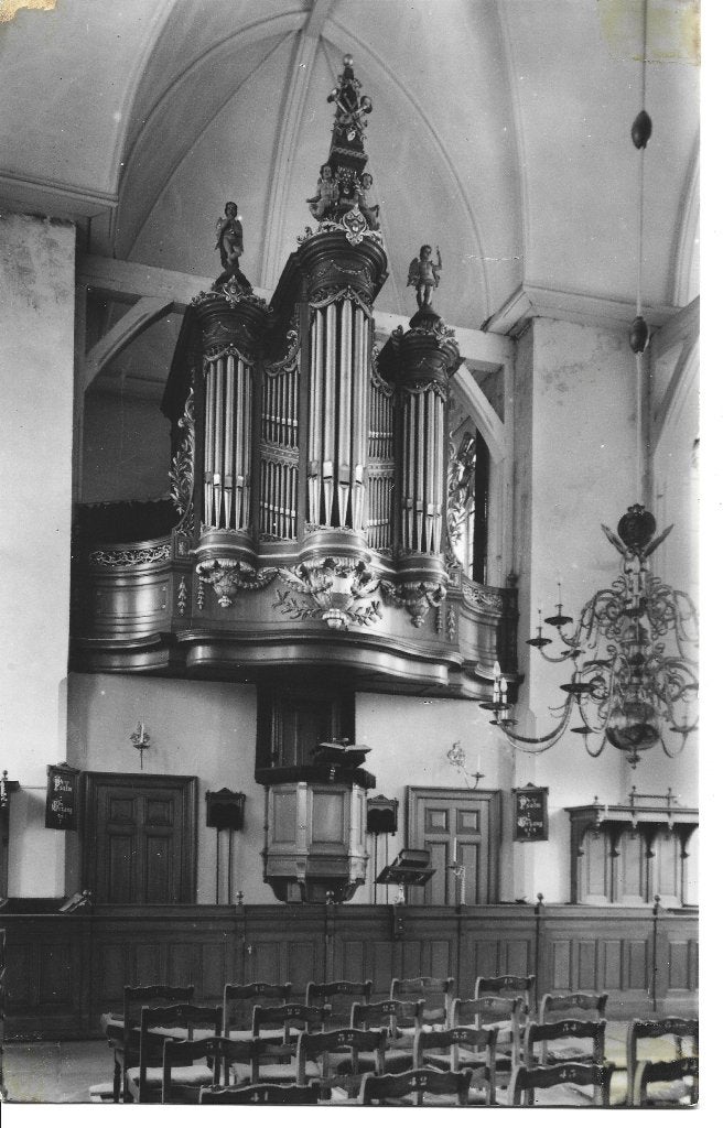 Haastrecht interieur Herv Kerk orgel, Ophalen of Verzenden, 1940 tot 1960, Ongelopen, Zuid-Holland