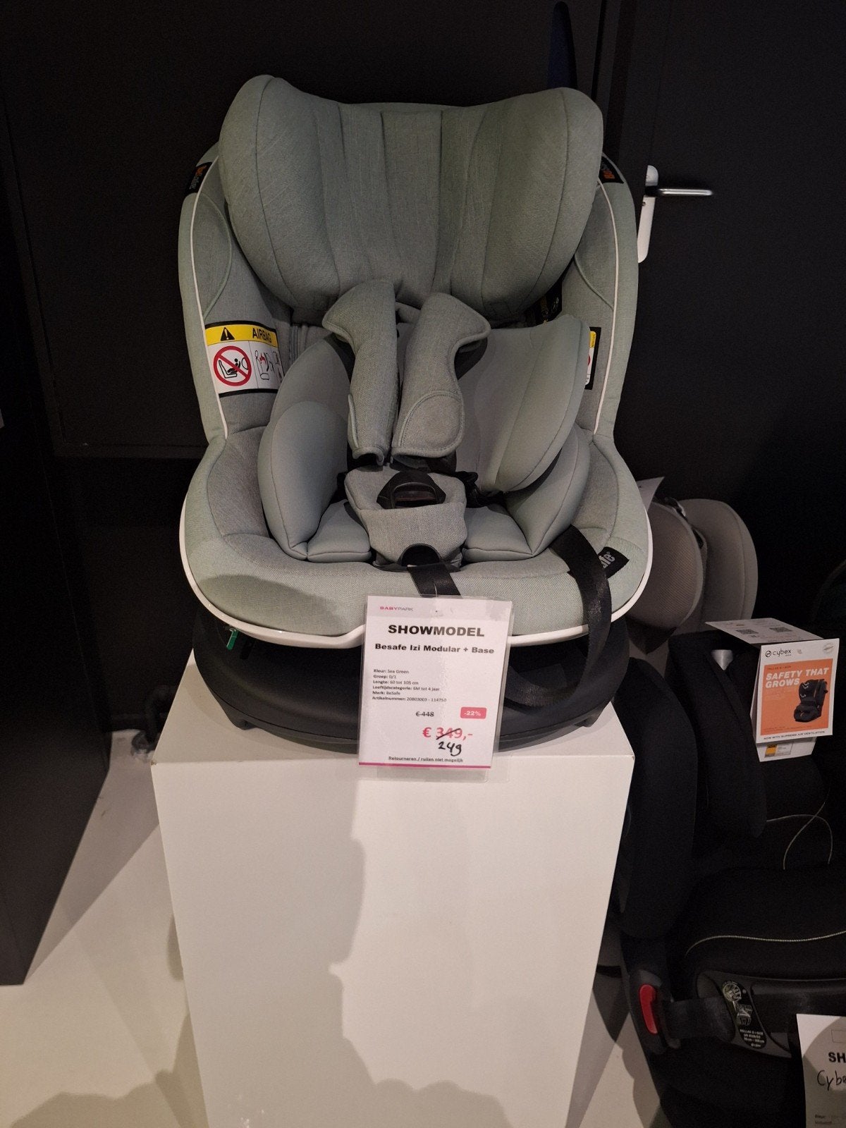 BeSafe iZi Modular + Base autostoel - Sea Green (Showmodel), Ophalen, Overige merken, Verstelbare rugleuning, Isofix