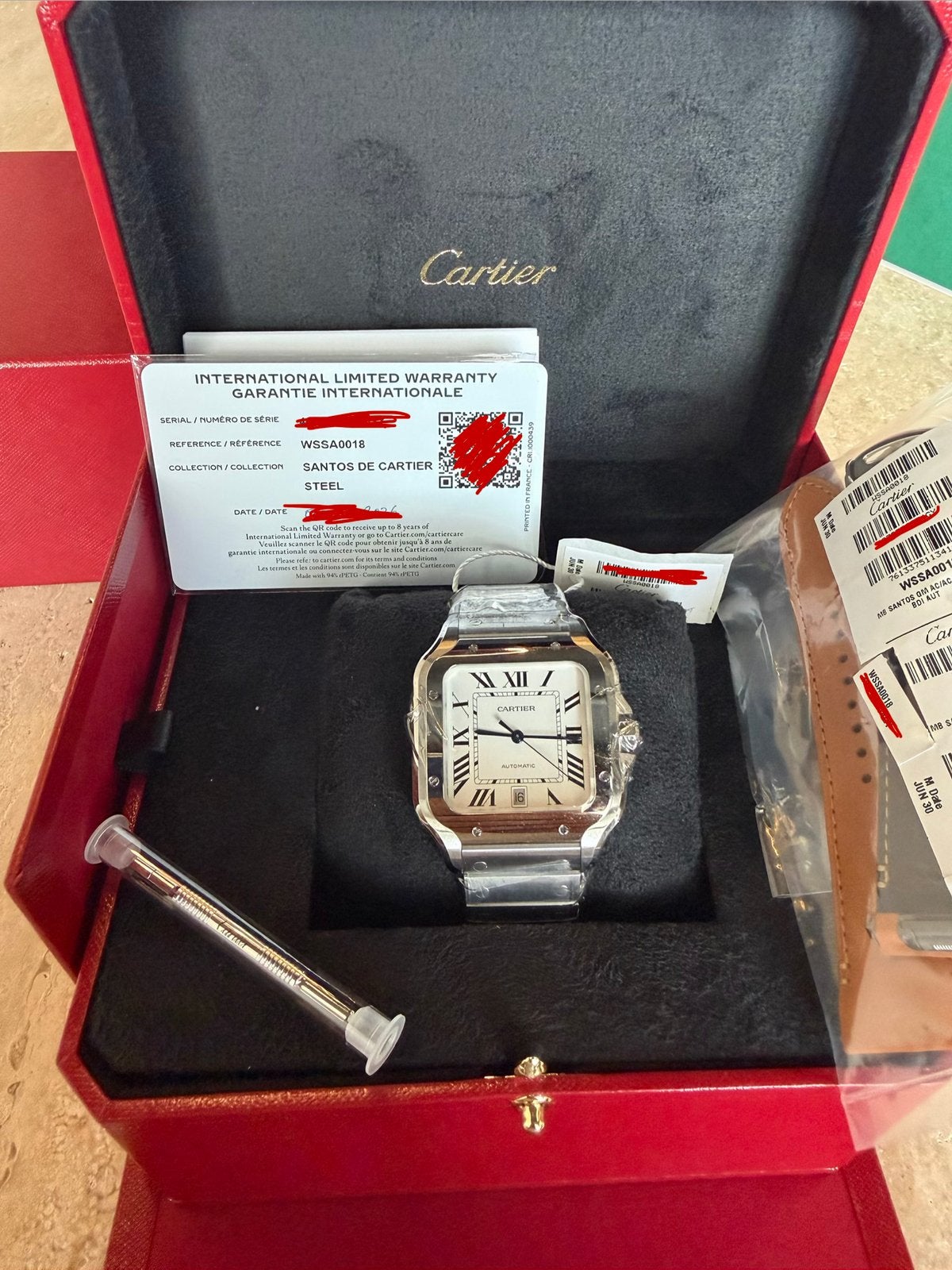 Cartier Santos de Cartier – Ref. WSSA0018 – Large Model, Ophalen of Verzenden, Nieuw, Staal, Overige merken