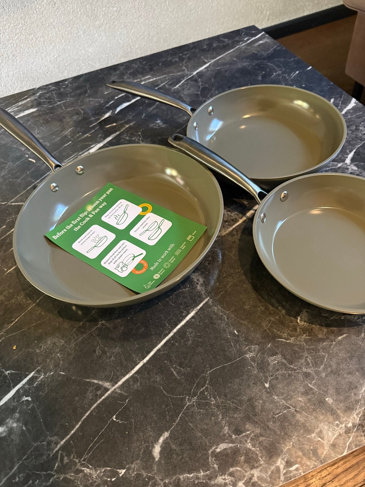 Cook&Pan 3-delige pannenset - Nieuw in doos, Ophalen, Antiaanbaklaag, Nieuw, Pannenset