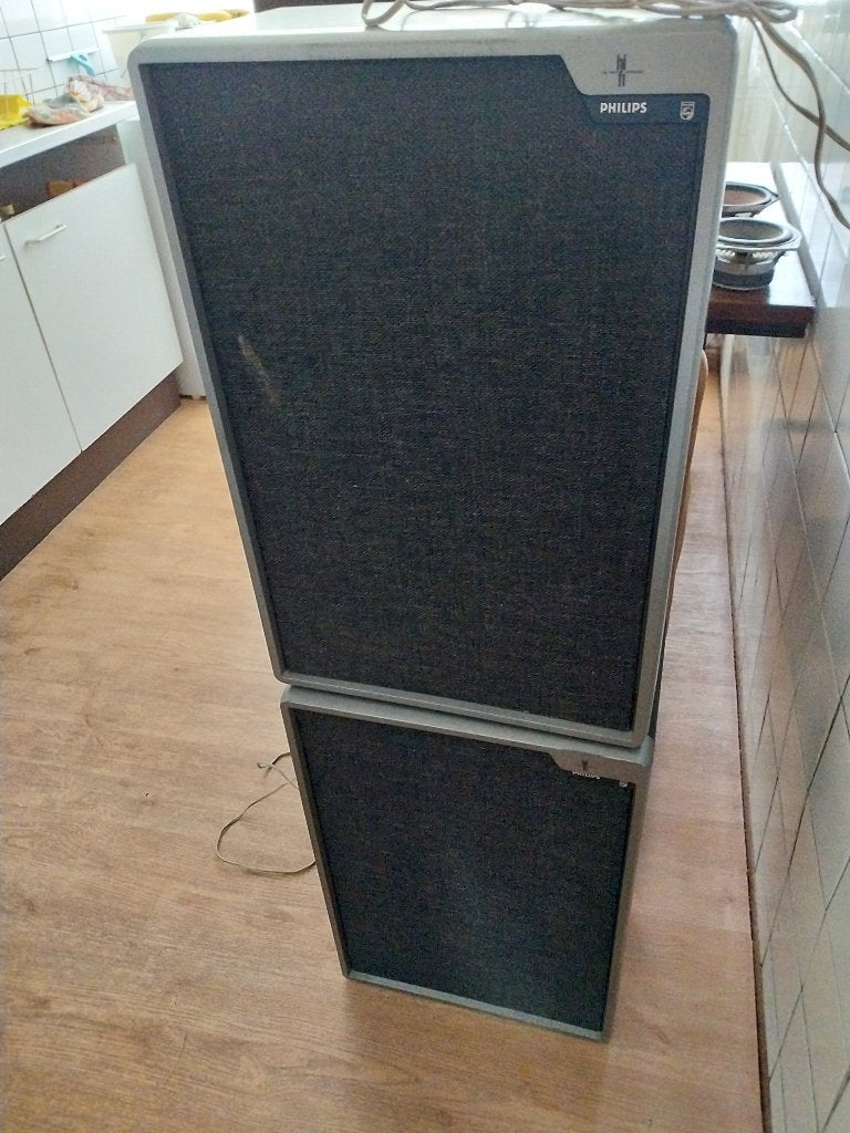 3 paar philips luidsprekers jaren 70, Ophalen, Stereo speakers, Philips, Gebruikt