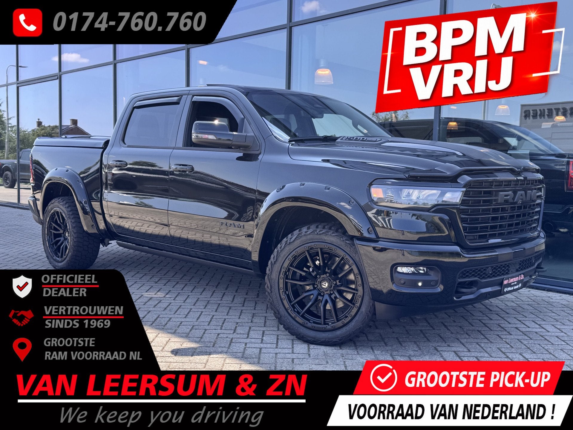 Dodge Ram 1500 Laramie Night XXL Hurricane 3 jaar garantie |, Automaat, Zwart, 426 pk, Zwart