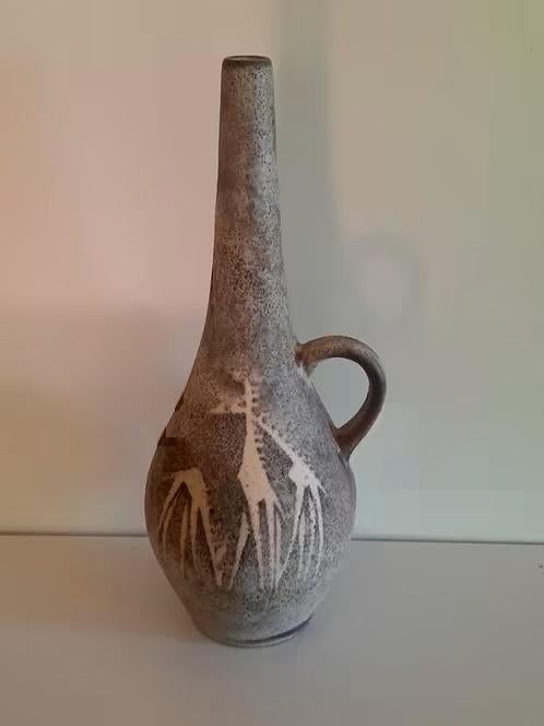 Ruscha Keramik flesvaas , giraffe-decor . Kurt Tschörner, Ophalen of Verzenden