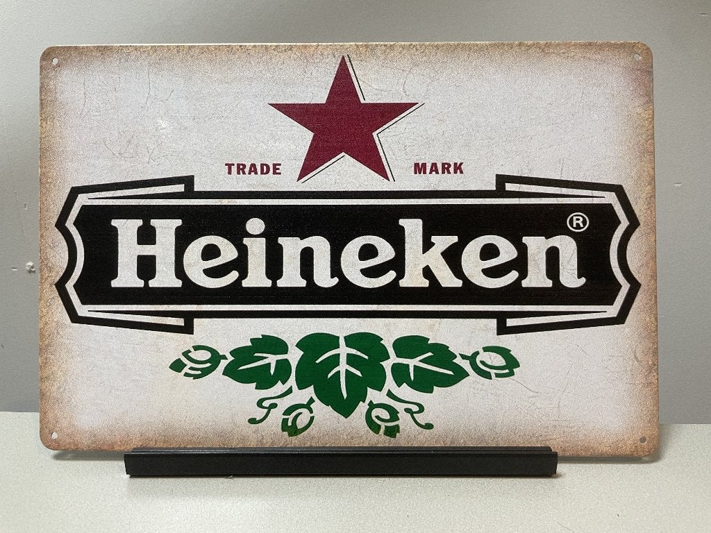 Heineken bier metalen reclamebord (Old Look), Ophalen of Verzenden, Nieuw, Reclamebord, Plaat of Schild, Heineken