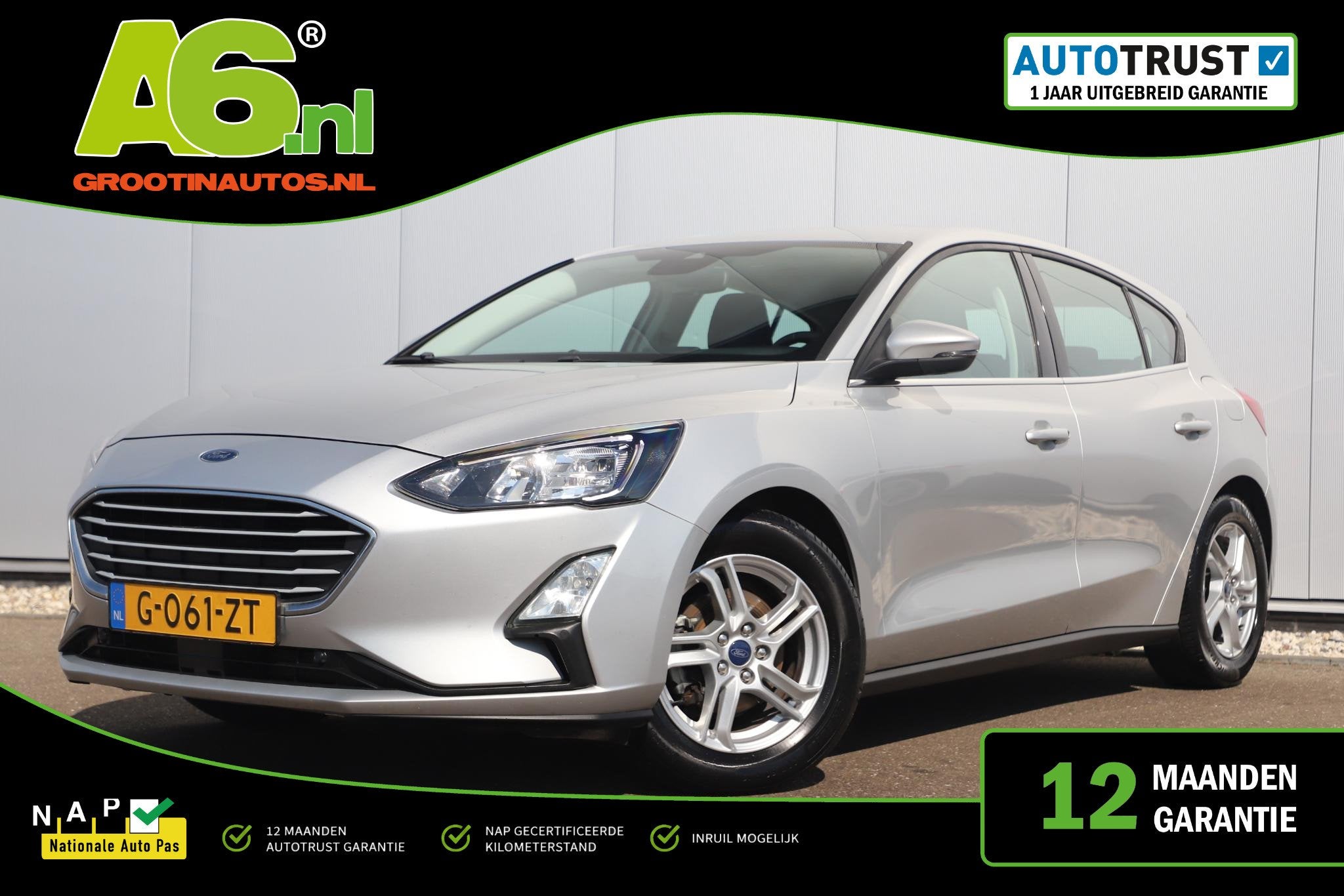 Ford Focus 1.0 EcoBoost Trend Edition Business 125PK Navigat, Auto's, Gebruikt, Euro 6, Met garantie (alle), Origineel Nederlands