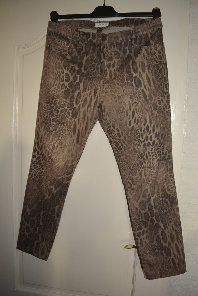 Brax, vlotte trendy broek in dierenprint, mt 40, Maat 38/40 (M), Bruin, Zo goed als nieuw, Lang