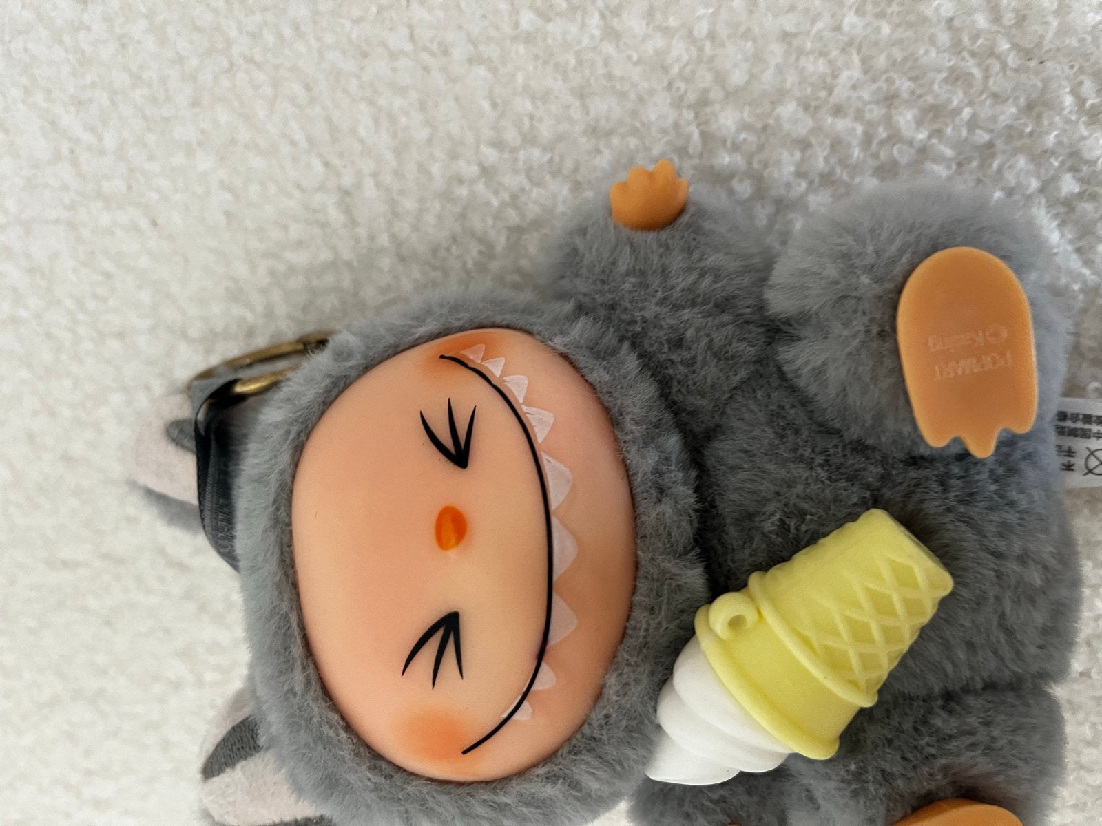 Labubu knuffel sleutelhanger met ijsje, Overige merken, Overige karakters, Overige typen, Grijs