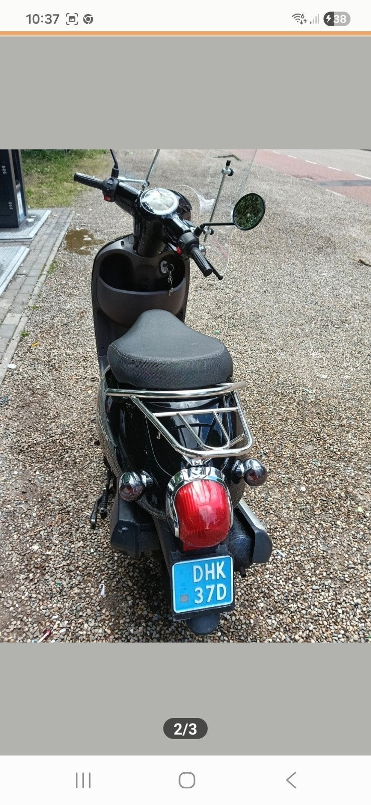 Zwarte Scooter met Windscherm en Afstandsbediening, Ophalen, Gebruikt, Benzine, Overige merken