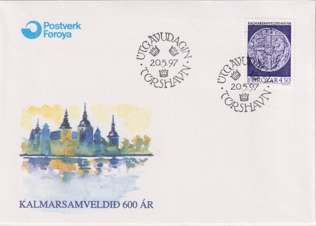 Faeröer 1997 Sa096 Unie van Kalmar 600 jaar Penning, Verzenden, Onbeschreven, Europa