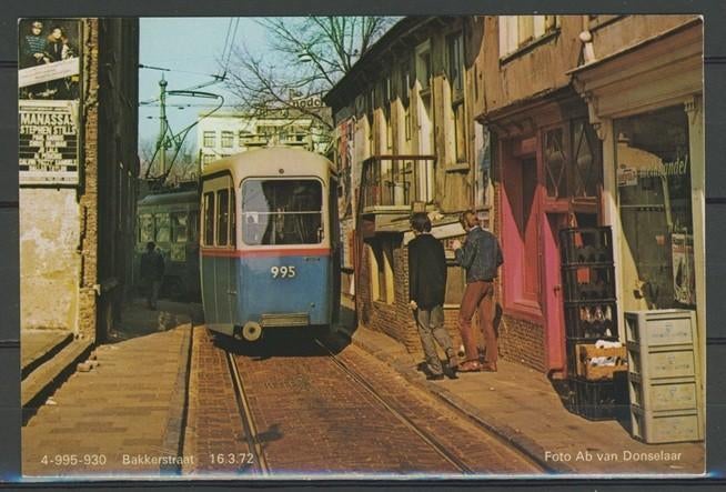 GVB Blauwe Tram No995 Amsterdam Foto/Ansichtkaart Tram t-188, Verzamelen, Spoorwegen en Tramwegen, Ophalen of Verzenden, Zo goed als nieuw